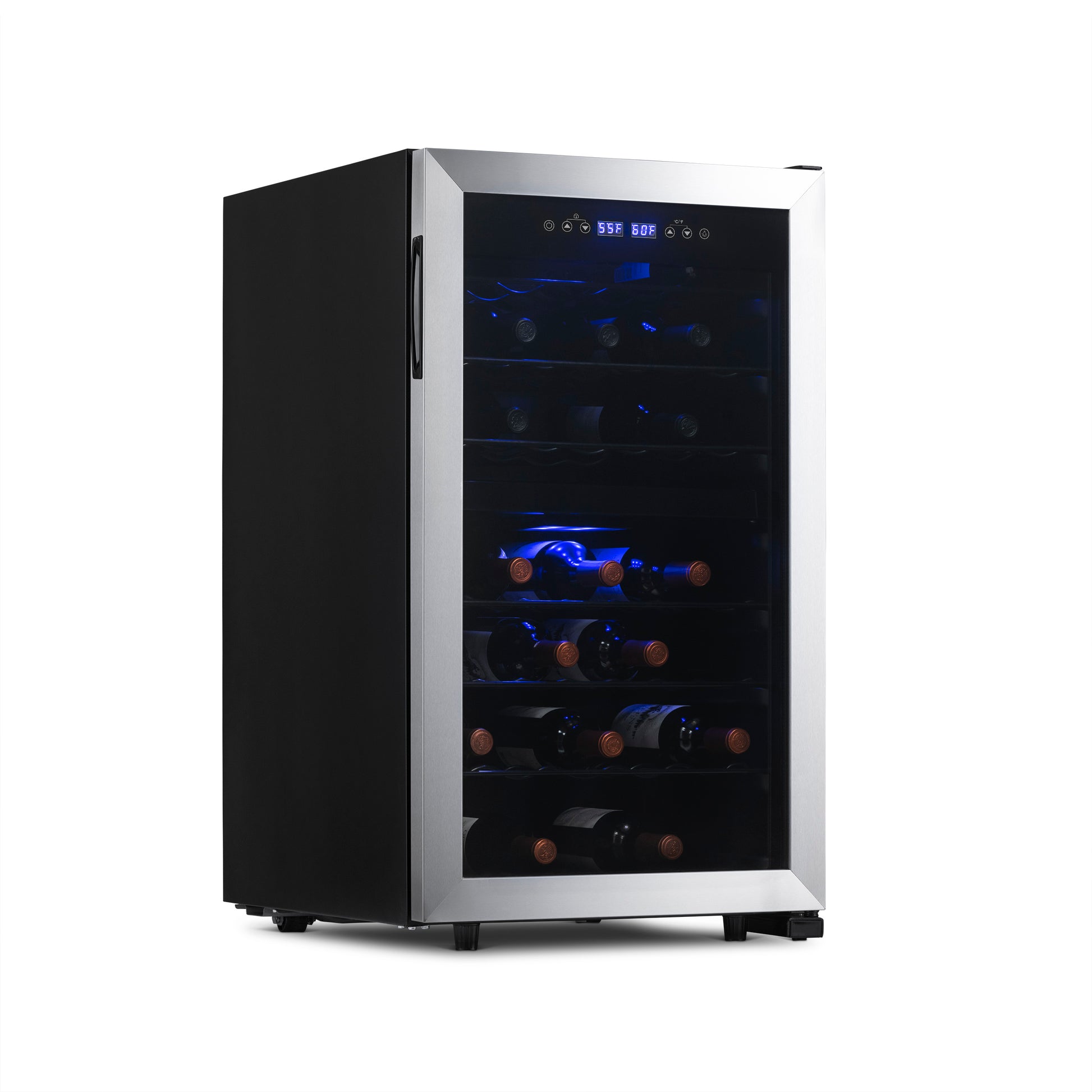 Newair Freestanding 43 Bottle Dual Zone Wine Fridge in Stainless Steel with Adjustable Racks NWC043SS00-Wine Fridges-The Wine Cooler Club