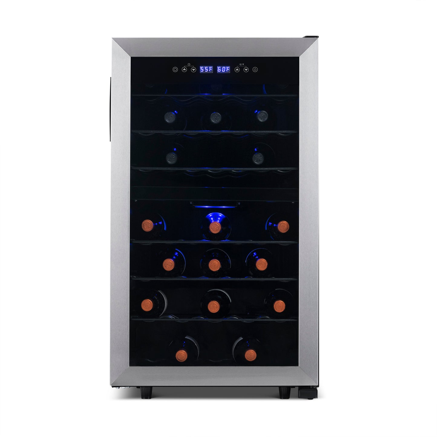 Newair Freestanding 43 Bottle Dual Zone Wine Fridge in Stainless Steel with Adjustable Racks NWC043SS00-Wine Fridges-The Wine Cooler Club