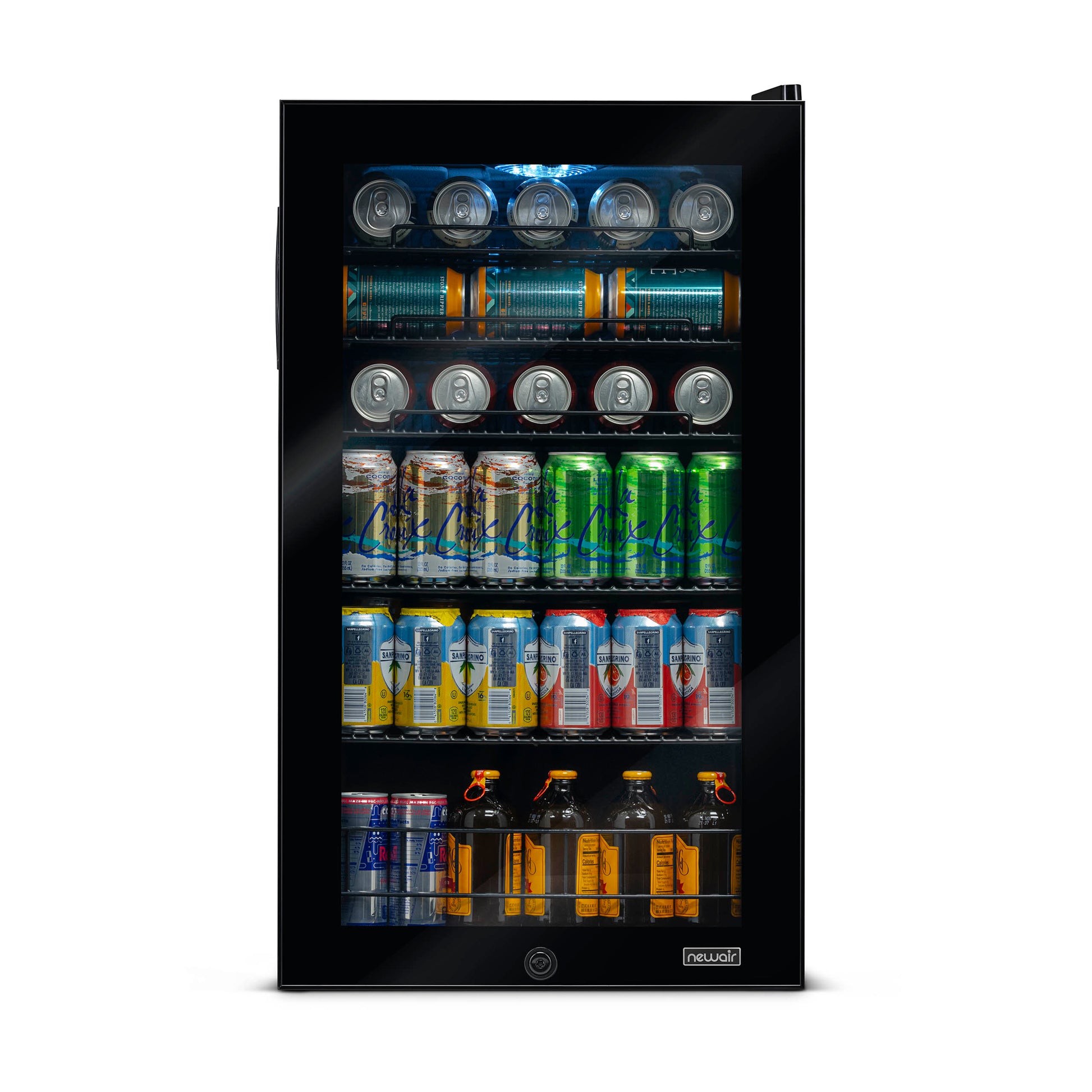 NewAir NBC096BS00 15 in. Built-in 96 Can Beverage Fridge Black Stainless Steel