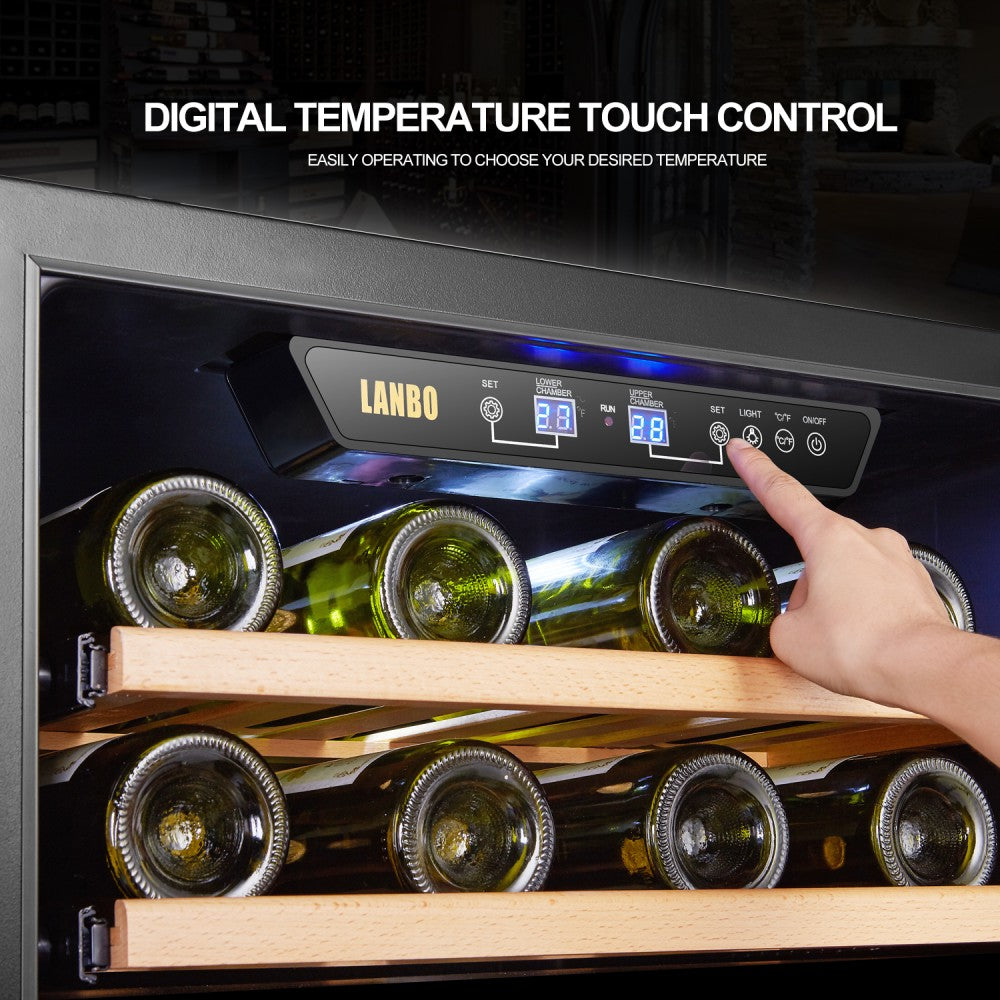 LANBO 46 BOTTLE DUAL ZONE WINE COOLER LW46D-Wine Coolers-The Wine Cooler Club