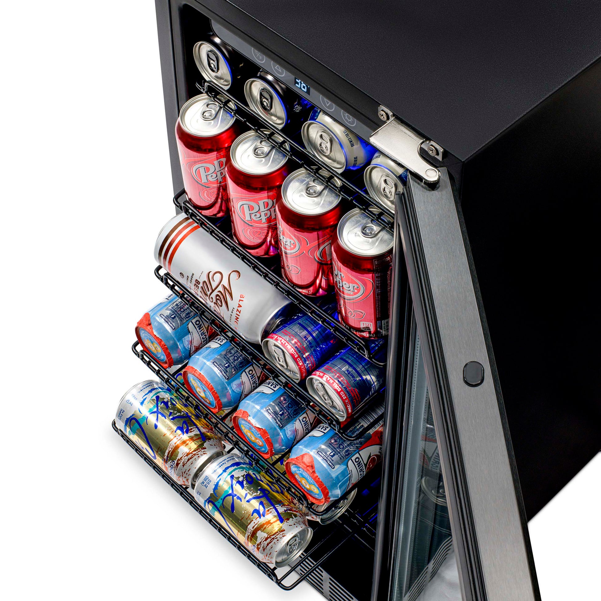 Newair 15” Built-in 96 Can Beverage Fridge in Black Stainless Steel NBC096BS00-Beverage Fridges-The Wine Cooler Club