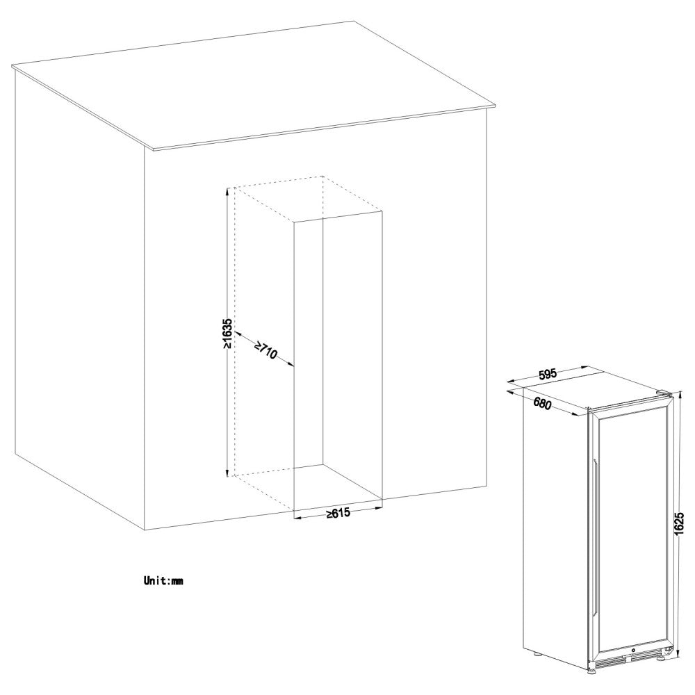 LANBO 149 BOTTLE SINGLE ZONE WINE COOLER LW155S-Wine Coolers-The Wine Cooler Club