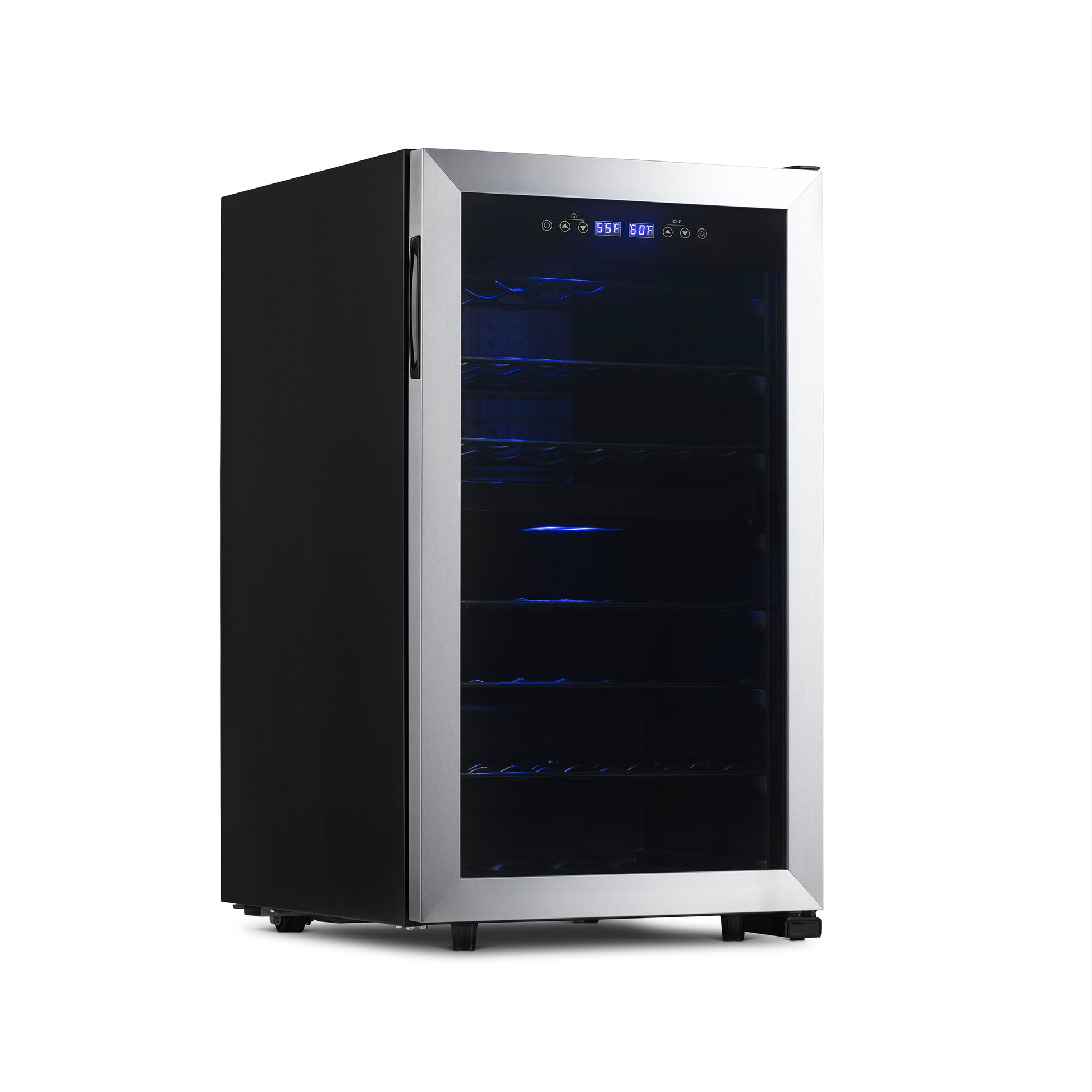 Newair Freestanding 43 Bottle Dual Zone Wine Fridge in Stainless Steel with Adjustable Racks NWC043SS00-Wine Fridges-The Wine Cooler Club