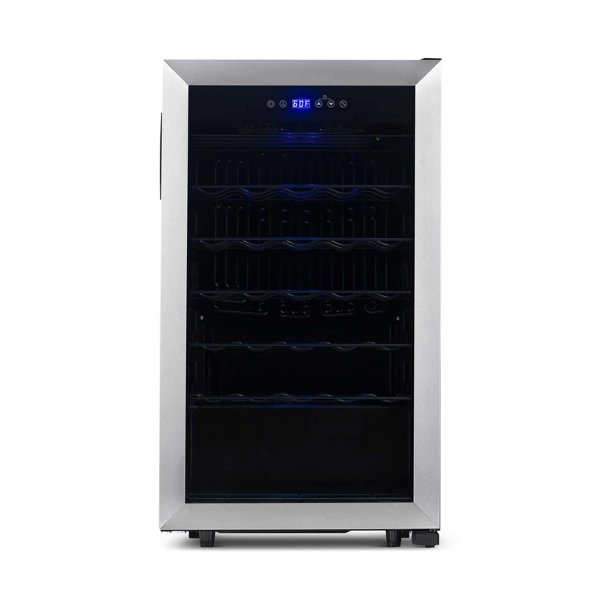 Newair Freestanding 33 Bottle Compressor Wine Fridge in Stainless Steel, Adjustable Racks NWC033SS01-Wine Fridges-The Wine Cooler Club