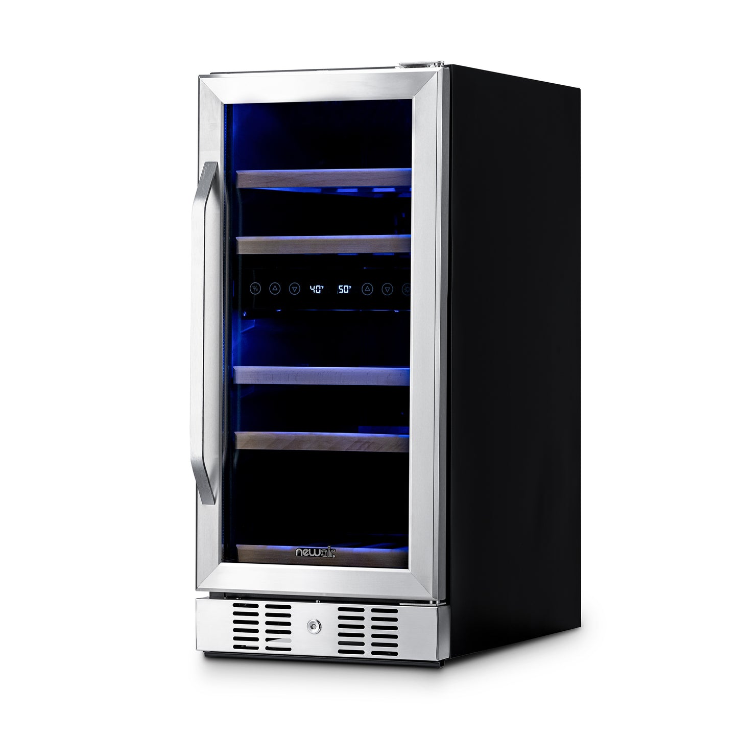 Newair 15” Built-in 29 Bottle Dual Zone Wine Fridge in Stainless Steel, Quiet Operation with Beech Wood Shelves AWR-290DB-Wine Fridges-The Wine Cooler Club