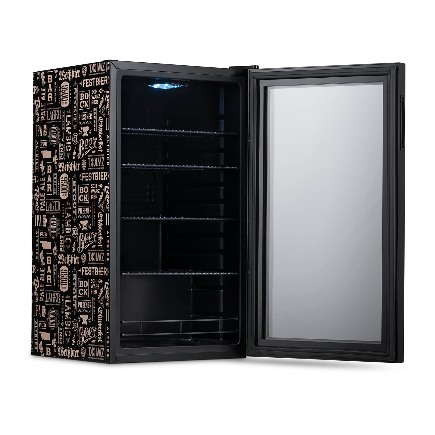 Newair “Beers of the World” Custom Designed Freestanding 126 Can Beer Fridge with SplitShelf™ AB-1200BC1-Beverage Fridges-The Wine Cooler Club