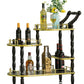 Wood Serving Bar Cart Tea Trolley with 3 Tier Shelves and Rolling Wheels QI003775-Wine Bottle Holders-The Wine Cooler Club