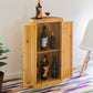 Half Barrel Cabinet Wine Storage With Lockable Double Doors QI003767-Wine Bottle Holders-The Wine Cooler Club