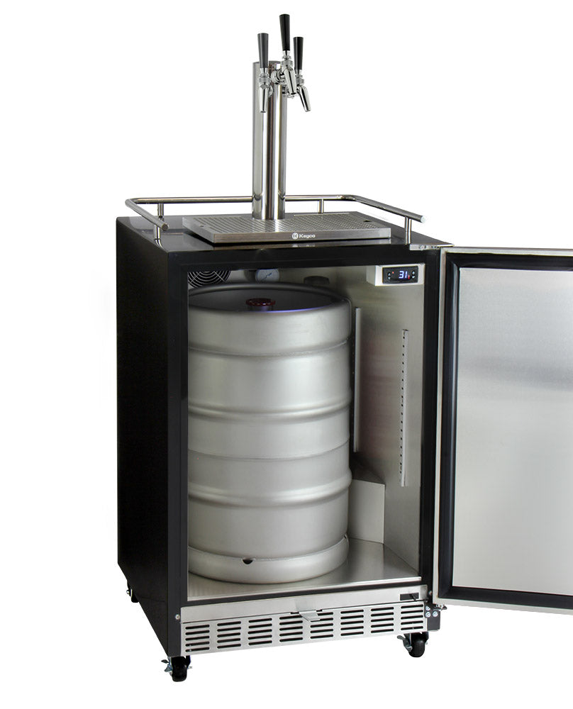 24" Wide Triple Tap All Stainless Steel Commercial Built-In Kegerator with Kit-Kegerators-The Wine Cooler Club