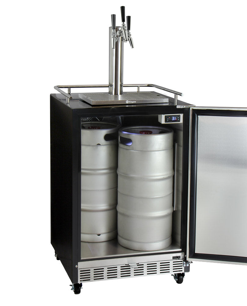 24" Wide Triple Tap All Stainless Steel Commercial Built-In Kegerator with Kit-Kegerators-The Wine Cooler Club