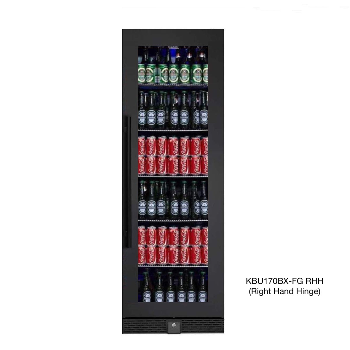 Kingsbottle 72" Large Beverage Refrigerator With Clear Glass Door KBU170BX-FG, RHH-Wine Coolers-The Wine Cooler Club