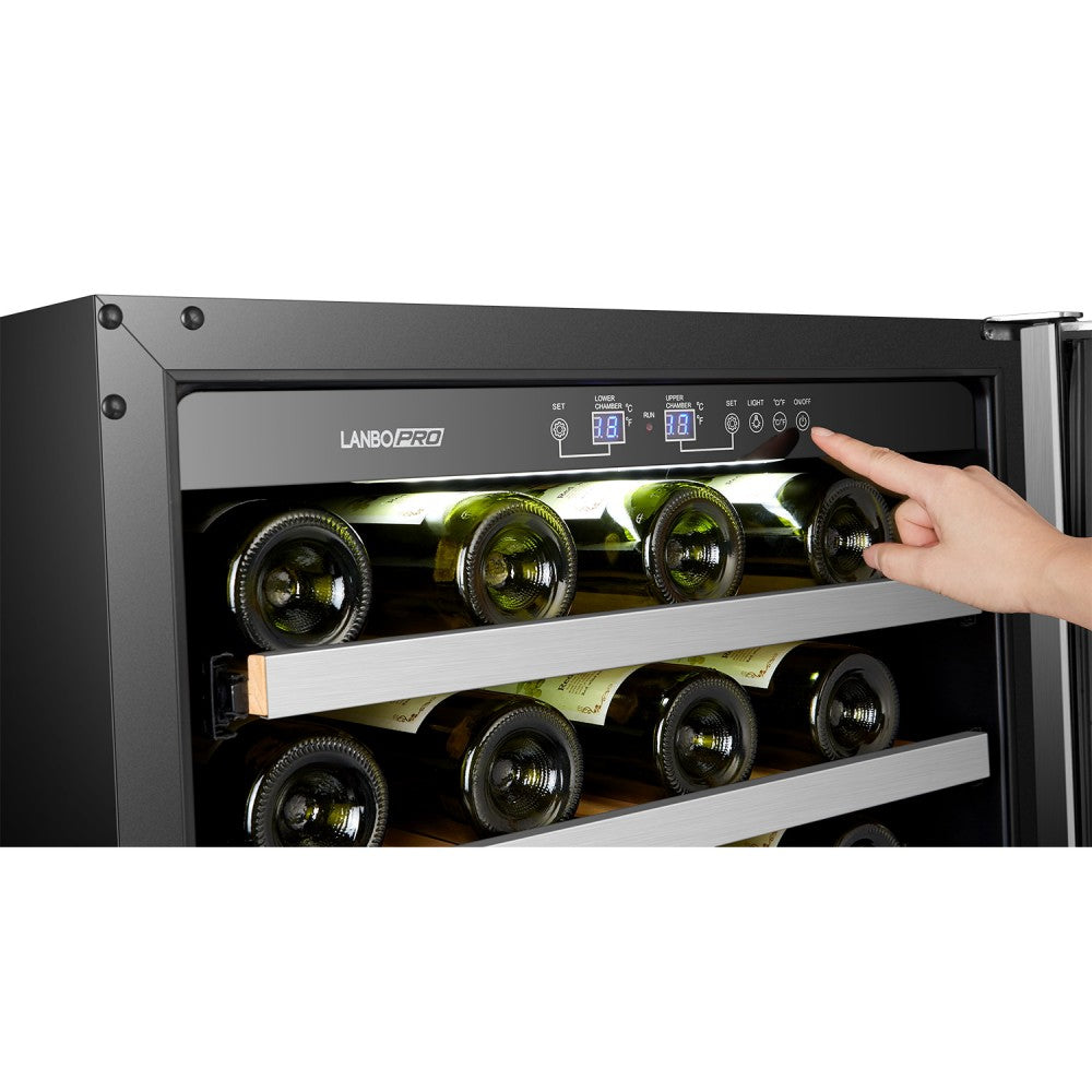 LANBOPRO 44 BOTTLE DUAL ZONE WINE COOLER LP54D-Wine Coolers-The Wine Cooler Club