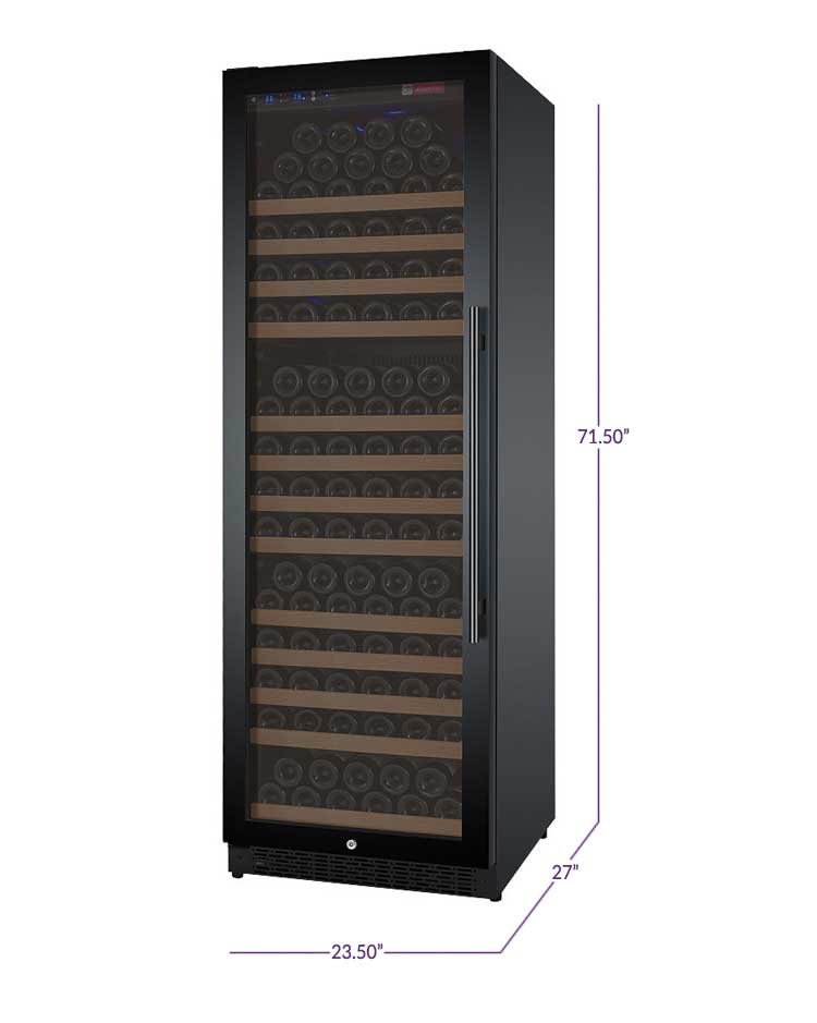 24" Wide FlexCount II Tru-Vino 177 Bottle Single Zone Black Left Hinge Wine Refrigerator - AO VSWR177-1BL20, AO VSWR177-1BR20-Wine Coolers-The Wine Cooler Club