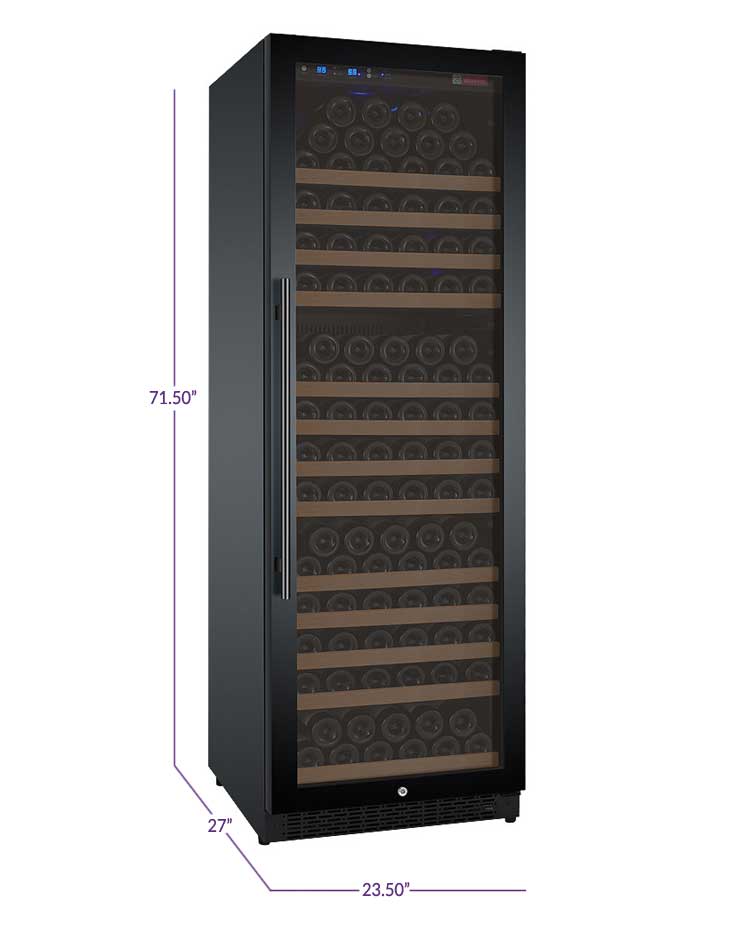 24" Wide FlexCount II Tru-Vino 177 Bottle Single Zone Black Left Hinge Wine Refrigerator - AO VSWR177-1BL20, AO VSWR177-1BR20-Wine Coolers-The Wine Cooler Club