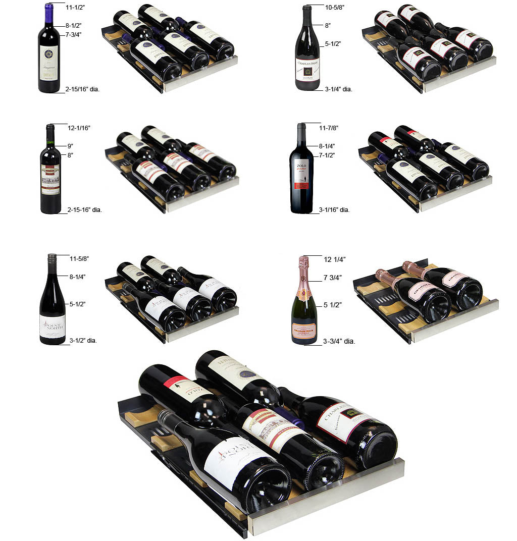 15" Wide FlexCount II Tru-Vino 30 Bottle Dual Zone Black Wine Refrigerator - AO VSWR30-2BR20-Wine Coolers-The Wine Cooler Club