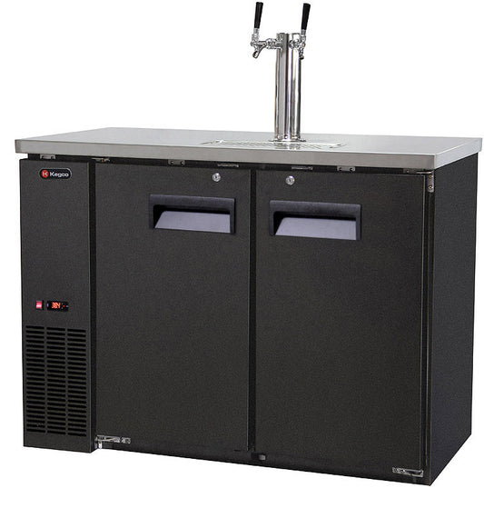 49" Wide Dual Tap Black Commercial Kegerator-Kegerators-The Wine Cooler Club