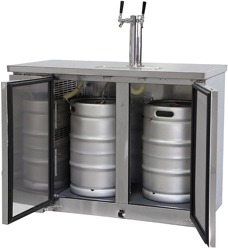 49" Wide Dual Tap All Stainless Steel Commercial Kegerator-Kegerators-The Wine Cooler Club