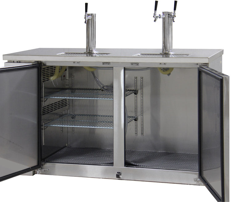 61" Wide Triple Tap Stainless Steel Commercial Kegerator-Kegerators-The Wine Cooler Club