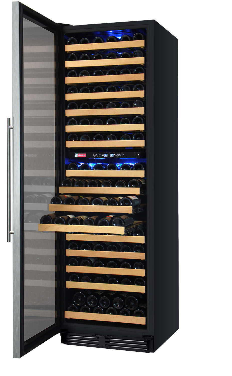 24" Wide FlexCount II Tru-Vino 172 Bottle Dual Zone Stainless Steel Left Hinge Wine Refrigerator - AO YHWR172-2SL20, AO YHWR172-2SR20-Wine Coolers-The Wine Cooler Club