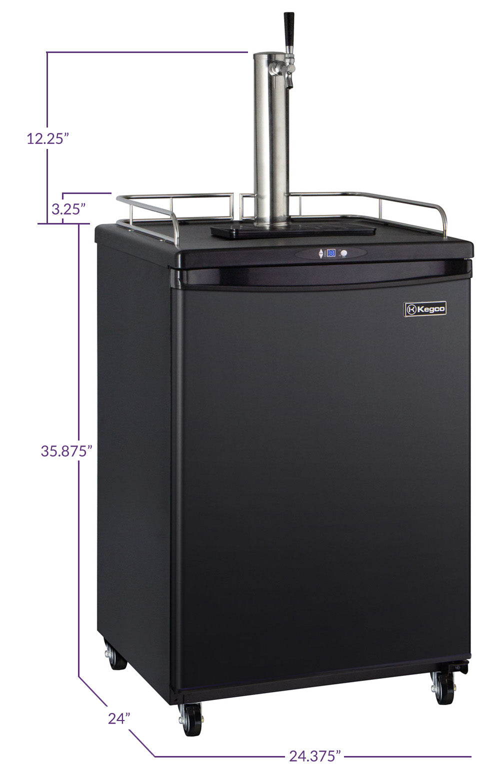 24" Wide Single Tap Black Commercial/Residential Kegerator-Kegerators-The Wine Cooler Club