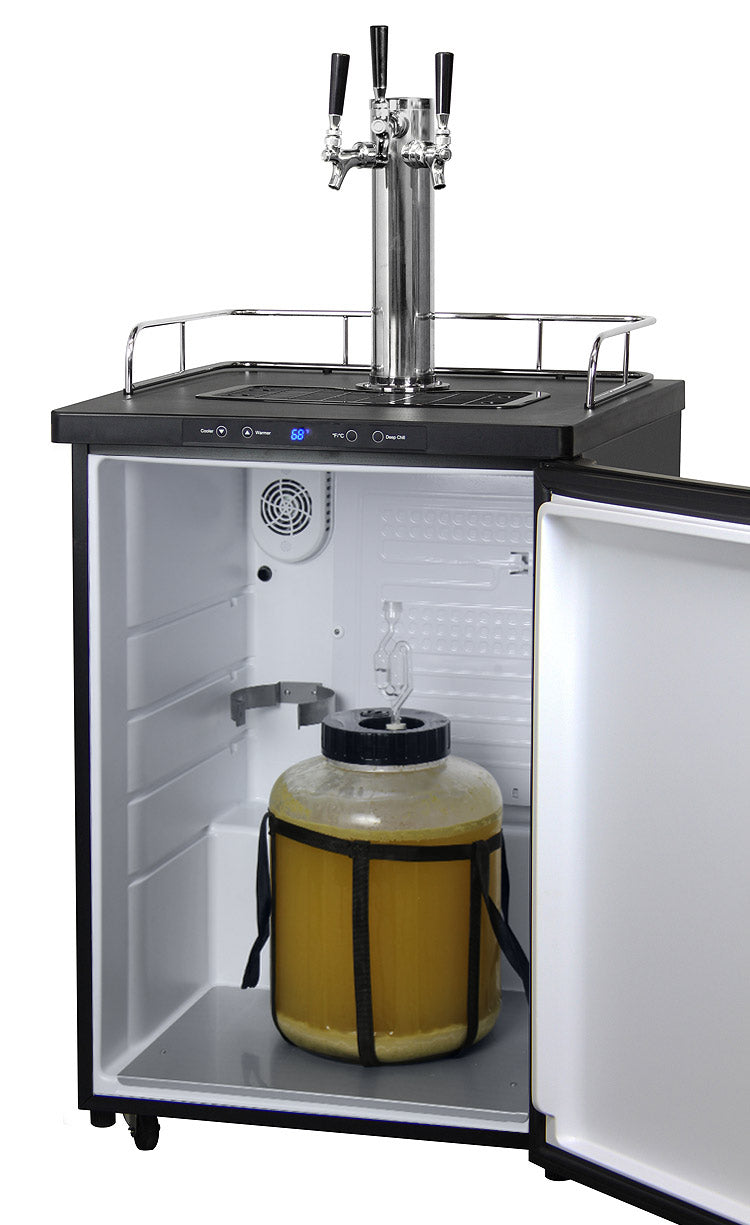 24" Wide Triple Tap Black Digital Kegerator-Kegerators-The Wine Cooler Club