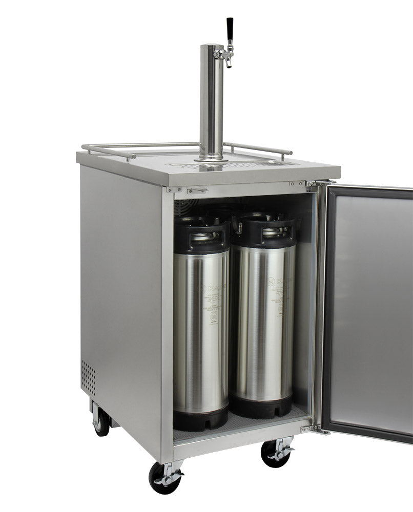24" Wide Cold Brew Coffee Single Tap All Stainless Steel Commercial Kegerator-Kegerators-The Wine Cooler Club