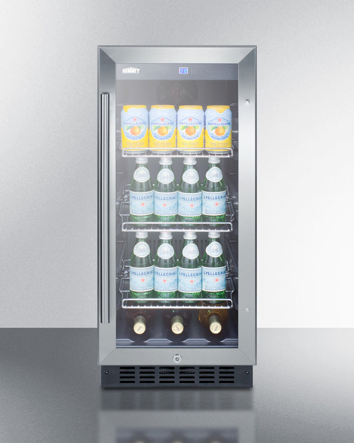 Summit 15" Wide Built-In Beverage Center SCR1536BGCSS-Beverage Centers-The Wine Cooler Club