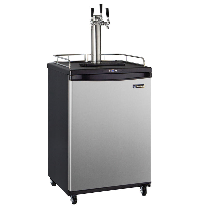 24" Wide Homebrew Triple Tap Stainless Steel Commercial/Residential Kegerator-Kegerators-The Wine Cooler Club