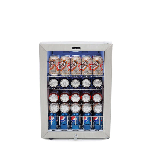 Whynter Beverage Fridge Whynter BR-091WS Beverage Refrigerator With Lock – Stainless Steel 90 Can Capacity