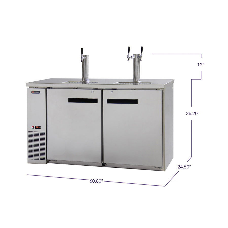 61" Wide Triple Tap Stainless Steel Commercial Kegerator-Kegerators-The Wine Cooler Club